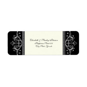 Bordure ornementale noir blanc mariage personnalis