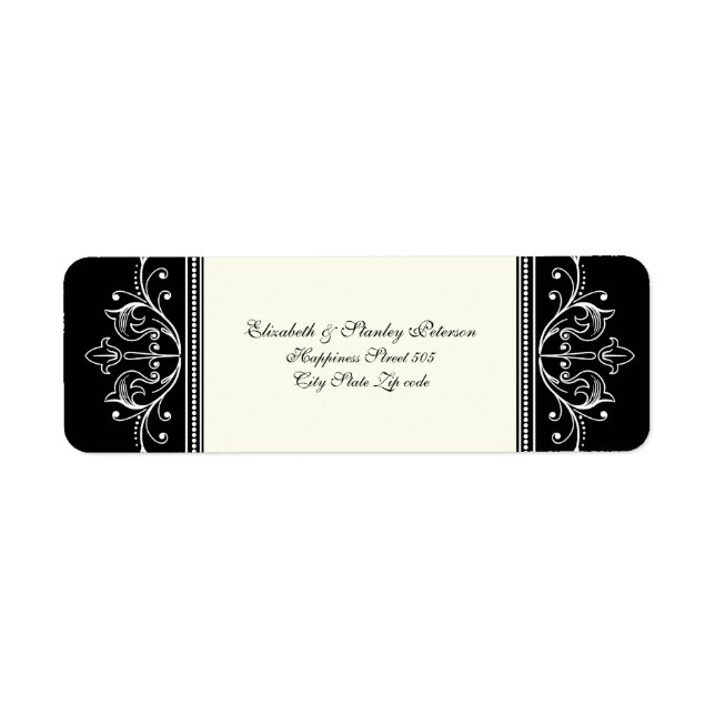 Bordure ornementale noir blanc mariage personnalis (Devant)