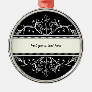 Bordure ornementale noir blanc personnage ornement
