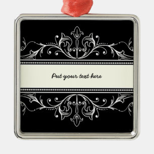 Bordure ornementale noir blanc personnage ornement