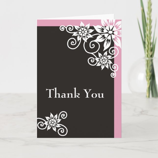 Bordure rose : : Designer Merci Cartes (Devant)