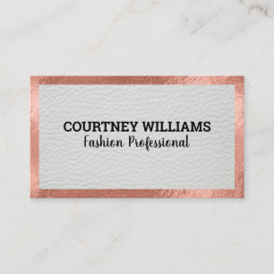 Bordure rose Gold Foil Carte de visite en cuir