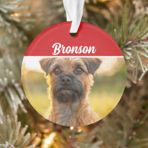 Bordure Terrier avec nom Photo Fête Noël