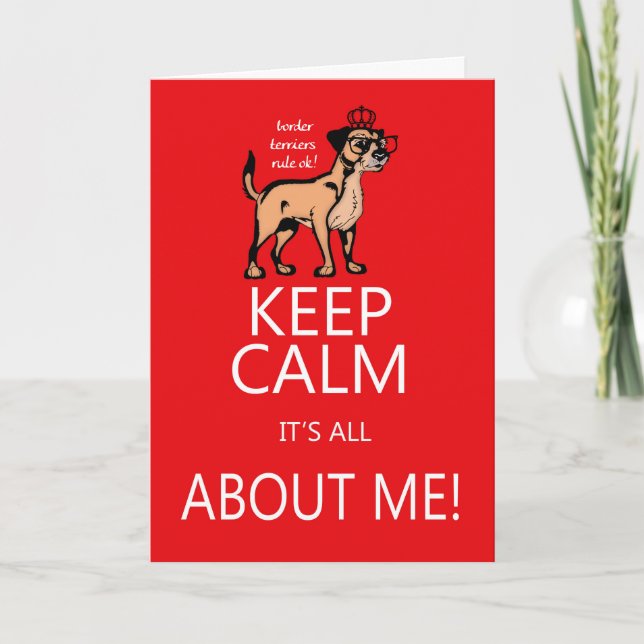 Bordure Terrier Carte de voeux Anniversaire, Garde (Devant)
