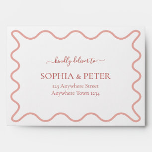 Bordure vague avec adresse de retour 5x7 Enveloppe