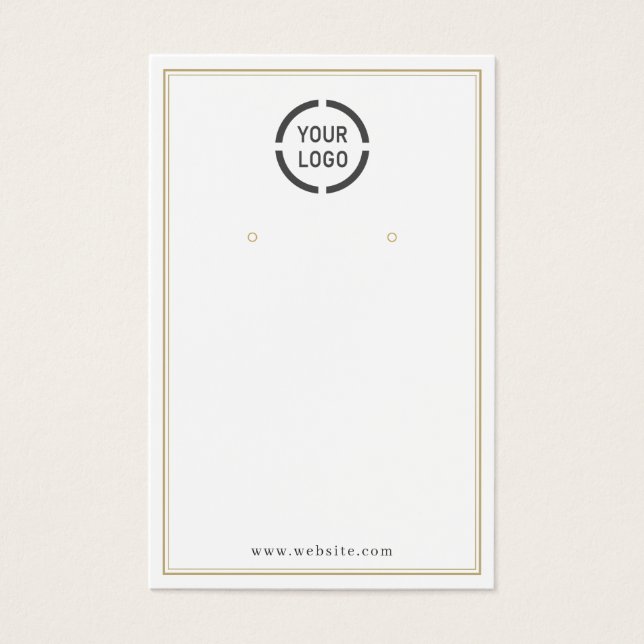 Bordures d'or logo personnalisé écran d'oreille bl (Devant)