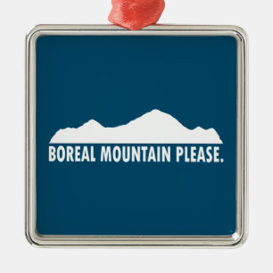 Boreal Mountain California Please Metal Ornament