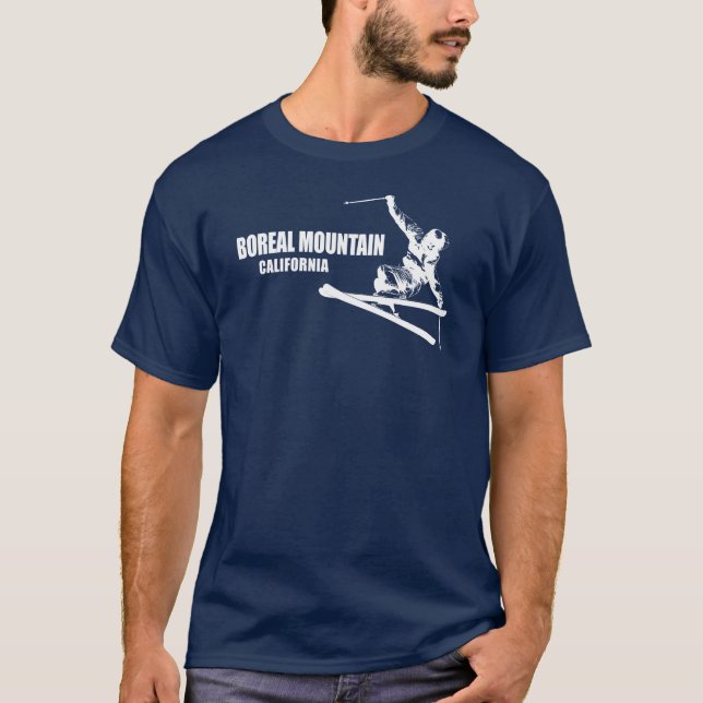 Boreal Mountain California Skier T-Shirt (Front)