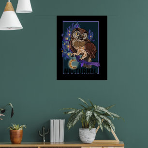 Boreal Night Tree Owl Noctural  Poster