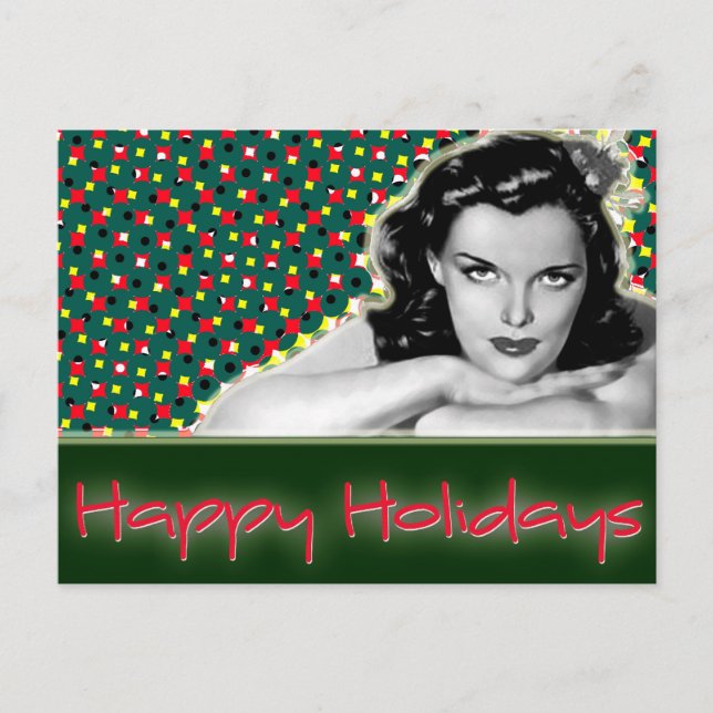 Bored Brunette - Happy Holidays Holiday Postcard (Front)