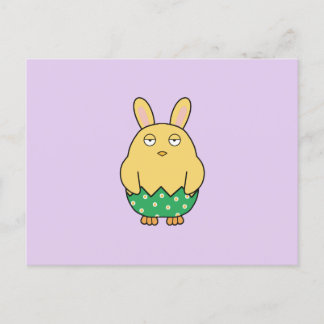 Bored Bunny Chick 02 Holiday Postcard