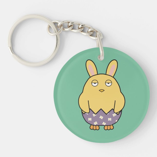 Bored Bunny Chick 03 Keychain (Front)