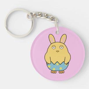 Bored Bunny Chick 04 Keychain
