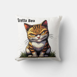 Bored Cat Throw Pillow