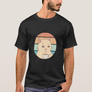 Bored Cat With Coffee Retro Sunshine  Graphic T-Shirt