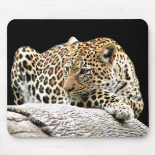Bored leopard mousepad