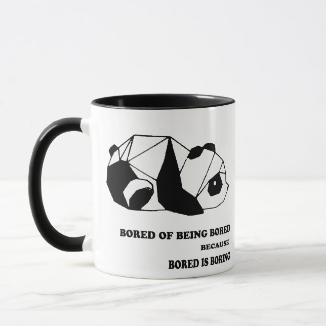 “Bored of Being Bored” Mug – Funny Panda Quote  (Gauche)
