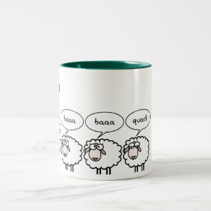 Bored Sheep Two-Tone Coffee Mug