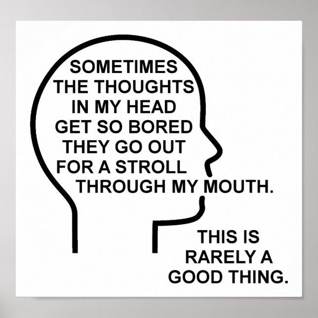Bored Thoughts Funny Poster (Front)