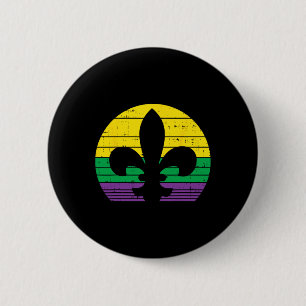 Boredkoalas Retro Jester Hat Silhouette Mardi Gras 2 Inch Round Button