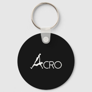Boredkoalas Yoga Acro Dance Art White Outline Acro Keychain