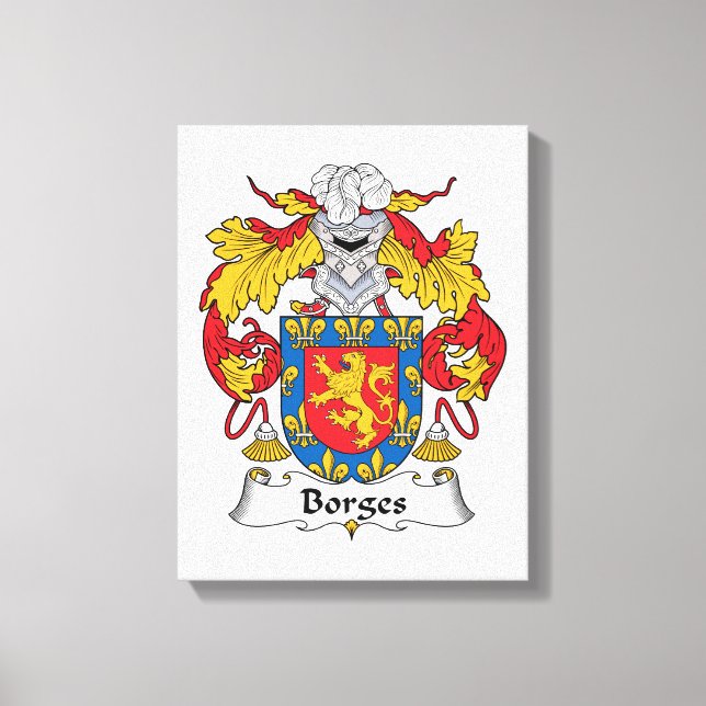 Borges Family Crest Canvas Print (Front)