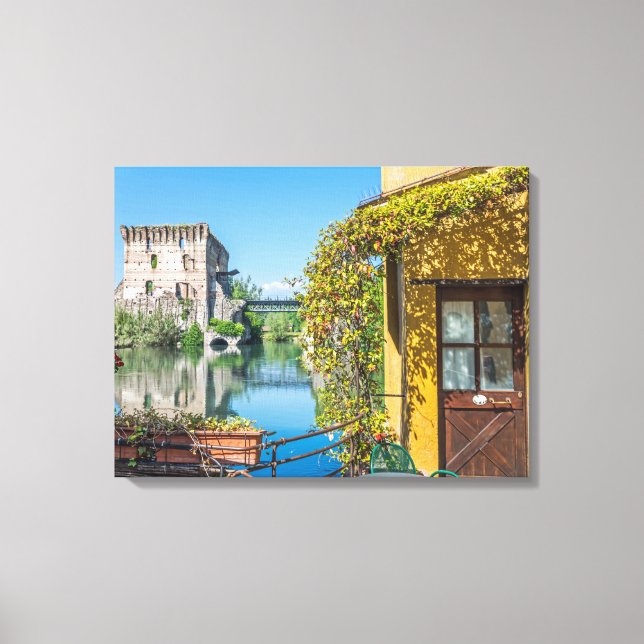 Borghetto sul Mincio vue toile imprimé (Recto)