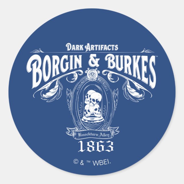 BORGIN & BURKES™ Dark Artifacts Store Graphic Classic Round Sticker (Front)