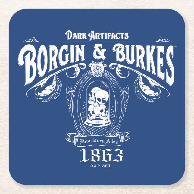 BORGIN & BURKES™ Dark Artifacts Store Graphic Square Paper Coaster (Front)