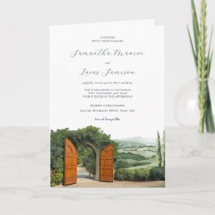 Borgo Corsignano   Faire-part de mariage illustré