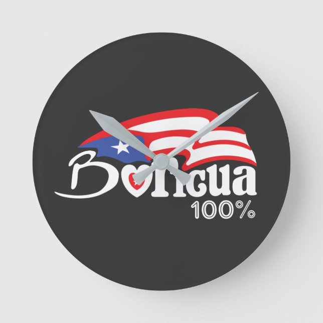 Boricua 100%  Puerto Rico Clock (Front)