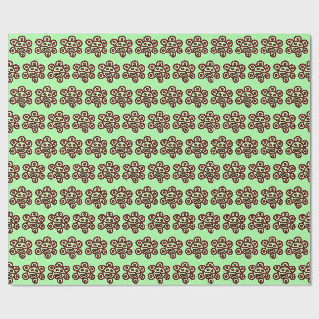 Boricua Christmas Sun Red wrapping paper (Flat)