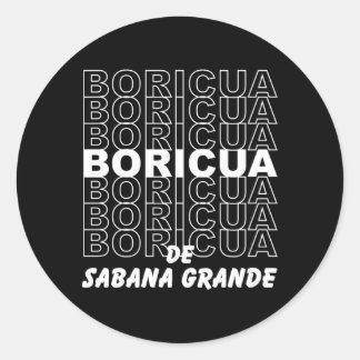 Boricua De Sabana Grande Puerto Rico Classic Round Sticker