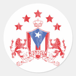 Boricua Heraldy Classic Round Sticker