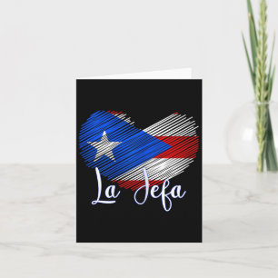 Boricua Jefa Puerto Rico Heart Flag Boricua Mom Mo Card