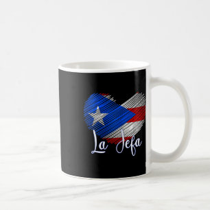 Boricua Jefa Puerto Rico Heart Flag Boricua Mom Mo Coffee Mug