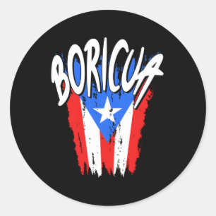 Boricua Puerto Rican Flag Distressed Classic Round Sticker
