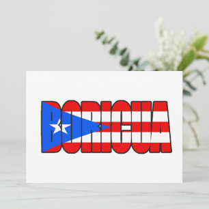 Boricua Puerto Rican Flag Typography Card