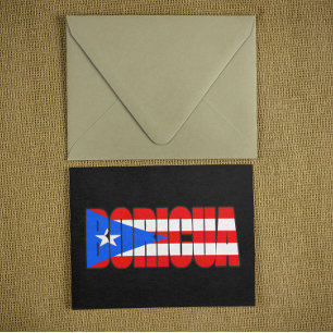Boricua Puerto Rican Flag Typography Postcard