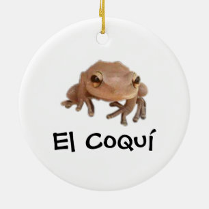 Boricua Puerto Rico flag coqui Christmas Ceramic Ornament