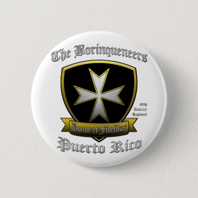 Borinqueneers 2 Inch Round Button (Front)