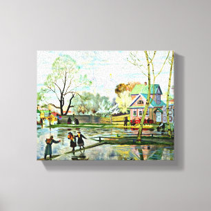 Boris Kustodiev, Spring, famous painting Canvas Print