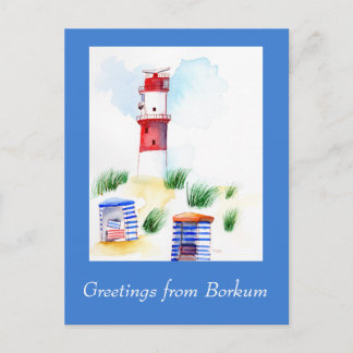 Borkum customizable Greetings Postcard