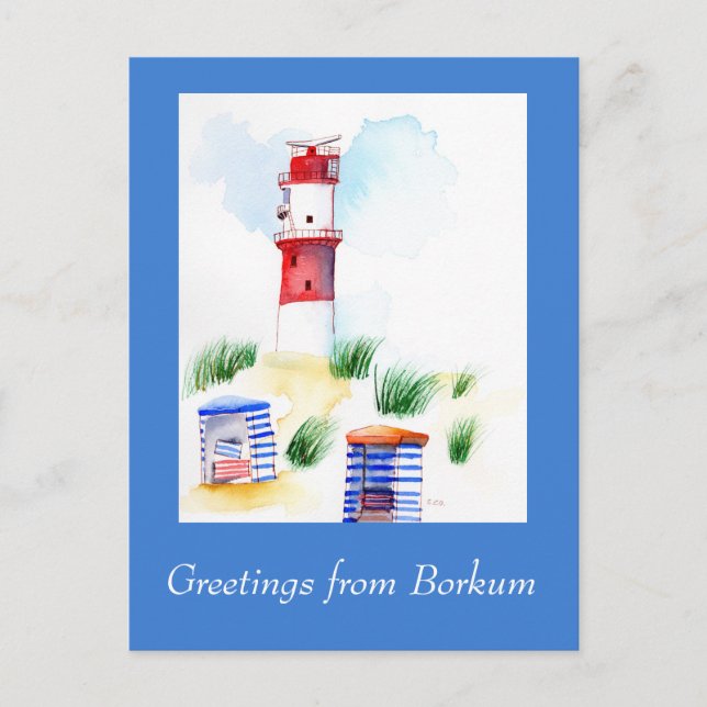 Borkum customizable Greetings Postcard (Front)