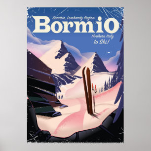 Bormio, Sondrio, région de la Lombardie, affiche