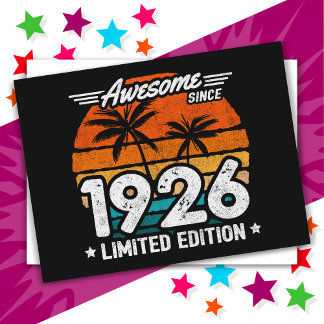 Born 1926 Limited Edition Retro Awesome Since 1926 Postcard
