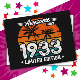 Born 1933 Limited Edition Retro Awesome Since 1933 Postcard
