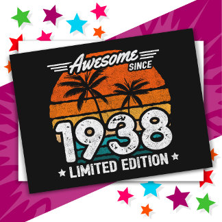 Born 1938 Limited Edition Retro Awesome Since 1938 Postcard