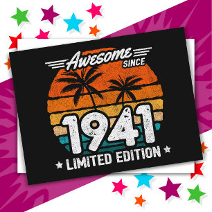 Born 1941 Limited Edition Retro Awesome Since 1941 Postcard