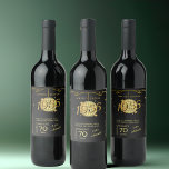 Born 1955 70th birthday party elegant wine Label<br><div class="desc">Check out this fabulous,  elegant black and gold born in 1955 70th birthday party wine bottle label,  starring a golden disco ball! You can jazz it up by adding a slogan and tweaking the gold text options to match your style. Let the party begin!</div>